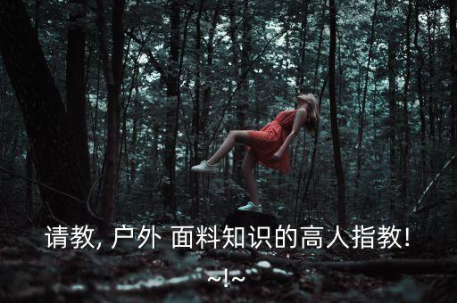 請教, 戶外 面料知識的高人指教!~!~