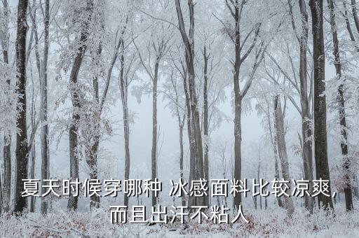 夏天時候穿哪種 冰感面料比較涼爽,而且出汗不粘人