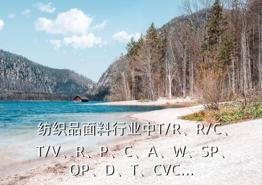  紡織品面料行業(yè)中T/R、R/C、T/V、R、P、C、A、W、SP、OP、D、T、CVC...