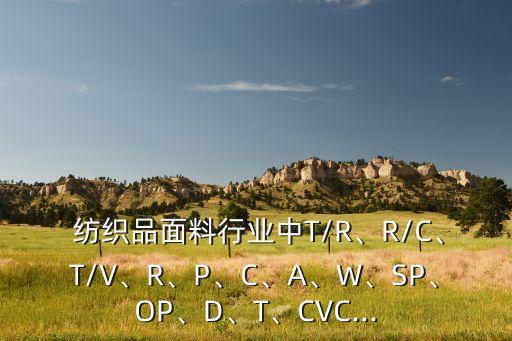  紡織品面料行業(yè)中T/R、R/C、T/V、R、P、C、A、W、SP、OP、D、T、CVC...