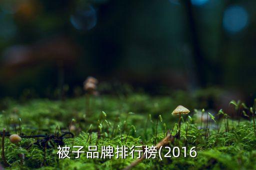 被子品牌排行榜(2016