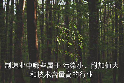制造業(yè)中哪些屬于 污染小、附加值大和技術(shù)含量高的行業(yè)