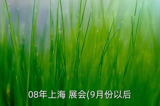 08年上海 展會(9月份以后