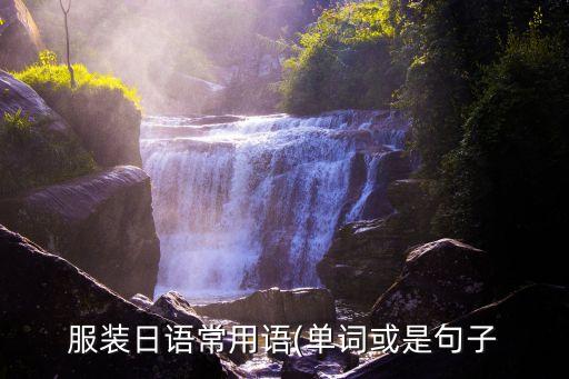 服裝日語(yǔ)常用語(yǔ)(單詞或是句子