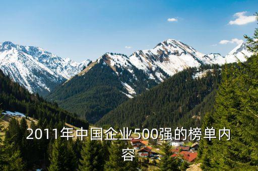 2011年中國企業(yè)500強(qiáng)的榜單內(nèi)容