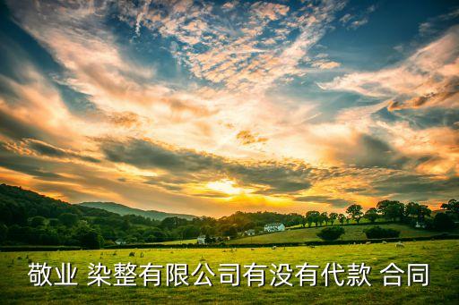 敬業(yè) 染整有限公司有沒有代款 合同