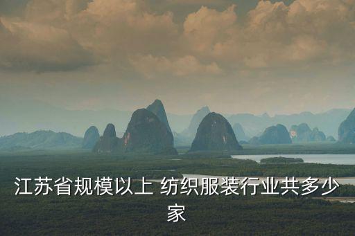 江蘇省規(guī)模以上 紡織服裝行業(yè)共多少家
