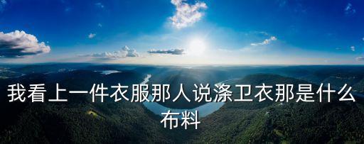 我看上一件衣服那人說滌衛(wèi)衣那是什么布料