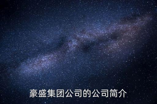 豪盛集團公司的公司簡介