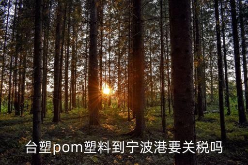 臺塑pom塑料到寧波港要關稅嗎