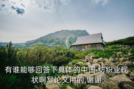 有誰能夠回答下具體的中國 紡織業(yè)現(xiàn)狀啊寫論文用的,謝謝