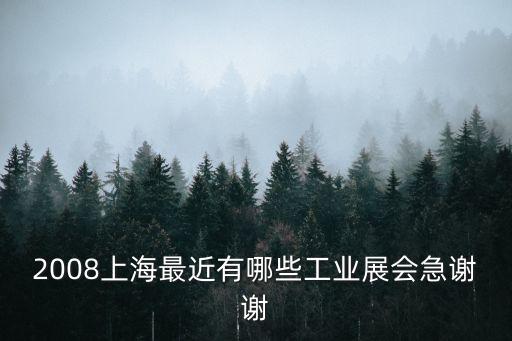 2008上海最近有哪些工業(yè)展會急謝謝