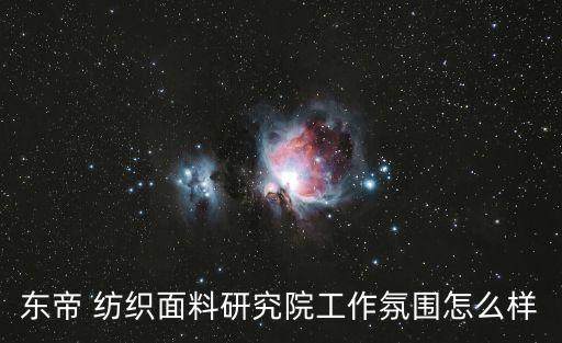 東帝 紡織面料研究院工作氛圍怎么樣
