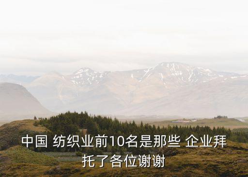 中國(guó) 紡織業(yè)前10名是那些 企業(yè)拜托了各位謝謝