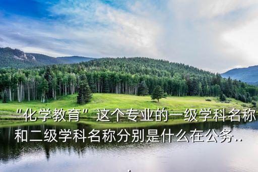 “化學(xué)教育”這個專業(yè)的一級學(xué)科名稱和二級學(xué)科名稱分別是什么在公務(wù)...